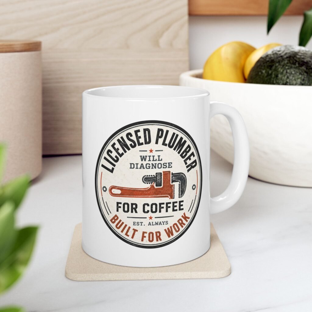 Licensed Plumber Coffee Mug – "Will Diagnose for Coffee" 11oz or 15oz