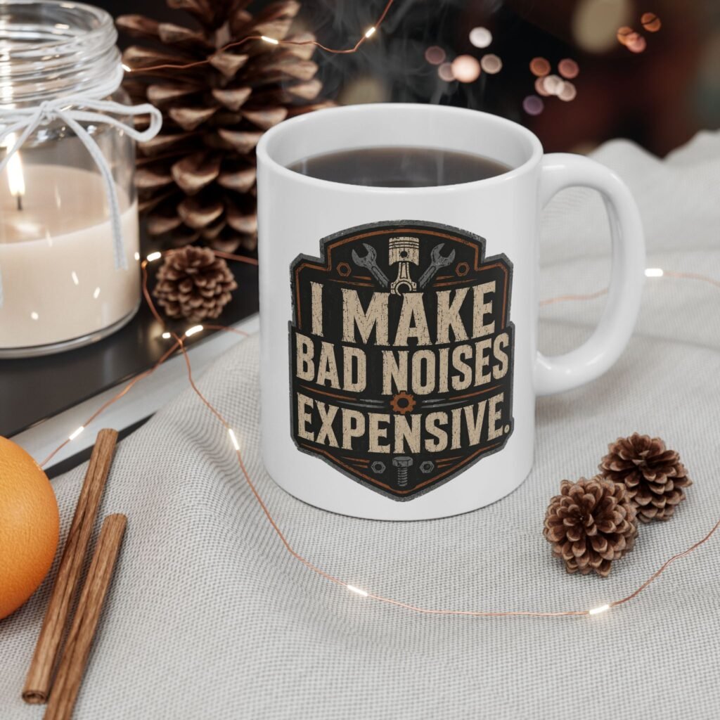 Funny Mechanic Mug - "I Make Bad Noises Expensive" Technician Worker/ Mechanic / Gearhead Ceramic Design (11oz / 15oz)