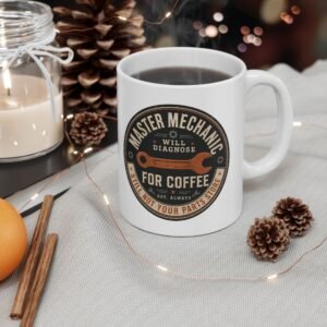 Master Mechanic Coffee Mug — "Will Diagnose for Coffee" Workshop Gift - Image 1