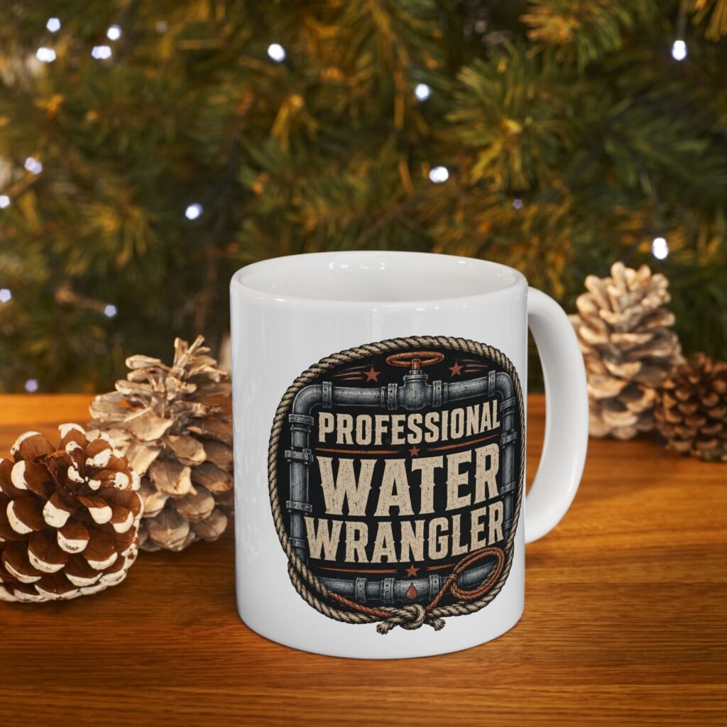 Plumber's Pride Ceramic Mug — "Professional Water Wrangler" Design (11oz / 15oz)