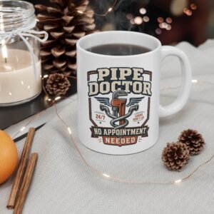 Plumber Mug — "Pipe Doctor. No Appointment Needed" Ceramic Coffee Cup (11oz and 15oz) - Image 1