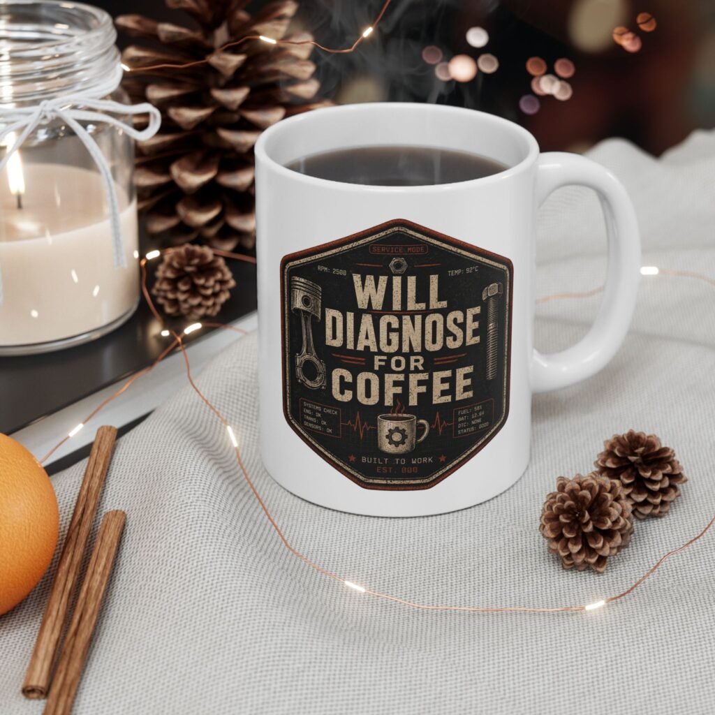 Will Diagnose for Coffee Mug — Funny  Mechanic Coffee Cup