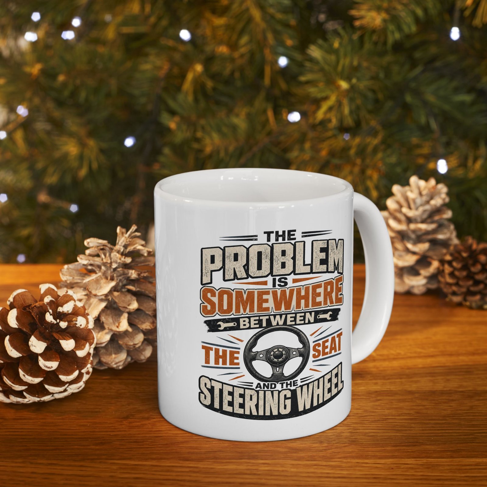 Driving Humor White Ceramic Mug — Vintage Industrial Shop Design (11oz / 15oz) - Image 3