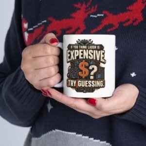 Trades Mug — "If You Think Labor Is Expensive, Try Guessing" Vintage Mechanic Coffee Mug (11oz/15oz) - Image 3