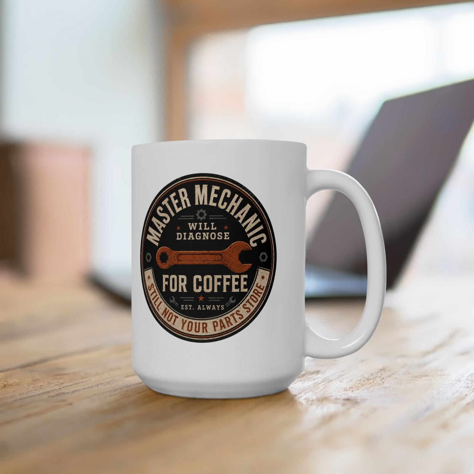Master Mechanic Coffee Mug — "Will Diagnose for Coffee" Workshop Gift - Image 3