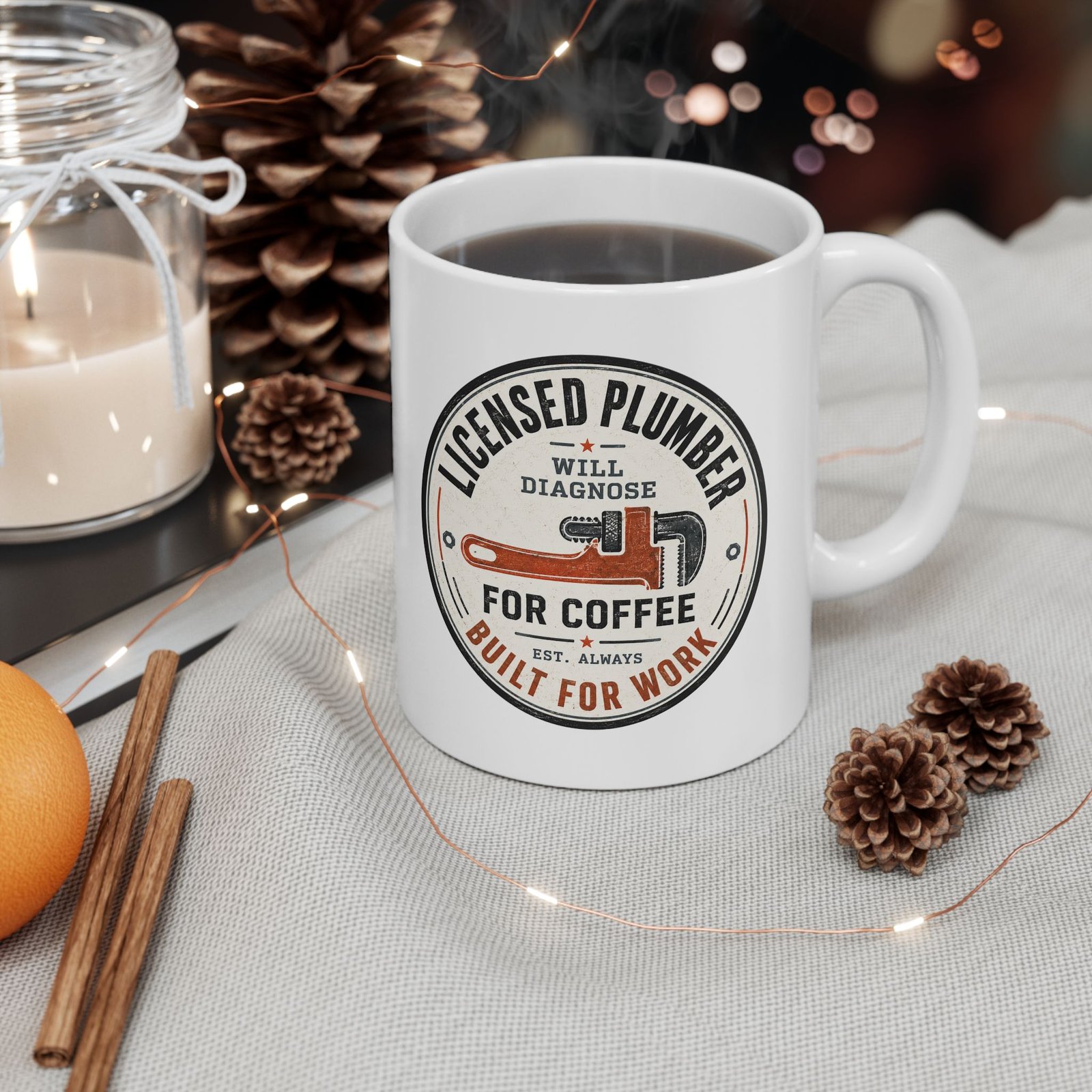 Licensed Plumber Coffee Mug – "Will Diagnose for Coffee" 11oz or 15oz - Image 10