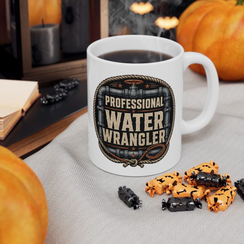 Plumber's Pride Ceramic Mug — "Professional Water Wrangler" Design (11oz / 15oz)